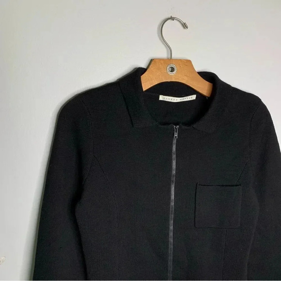 Susana Monaco 100% Super Fine Wool Zip Front Sweater - Picture 5 of 9